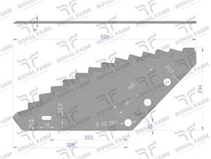 Nóż paszowozu uniwersalny otwór 22mm Standard ROYAL FARM