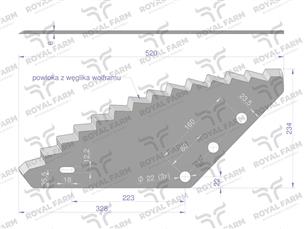 Nóż paszowozu uniwersalny otwór 22mm z węglikiem wolframu Standard ROYAL FARM