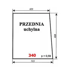 Szyba przednia uchylna Widlak NR.340