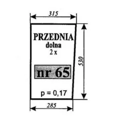 Szyba przednia dolna Zetor 7211 NR.65