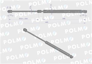 Siłownik szyby przedniej L max. 485mm 65421005 STEYR POLMO