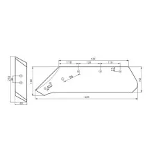 Lemiesz lewy z dłutem kompletny 18" Kverneland 73007L