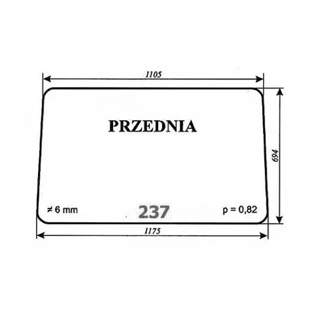 Szyba przednia ciągnik radzieckiDTNR.237