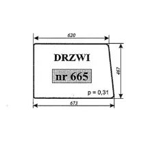 Szyba drzwi samochód dostawczy Mercedes typ 207-310 NR.665