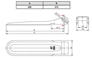 Zawias bez tulejki ZW-01.220A zastosowanie przyczepka SPP