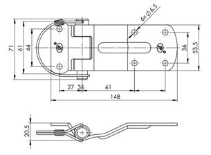 Zawias z kabłąkiem ZW-03.115A zastosowanie przyczepka SPP