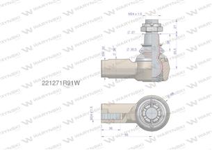 Przegub kierowniczy 95mm- M24x1.5 221271R91 WARYŃSKI