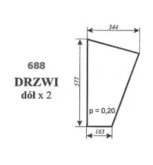 Szyba drzwi dolna C-330 kabina Szyszka Koźmin NR.688