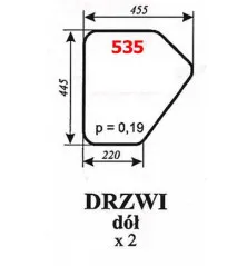 Szyba drzwi koparka BIAŁORUŚ dolnaNR.535