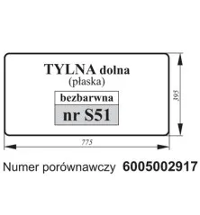 Szyba tylna dolna Reanult 6005002917S51