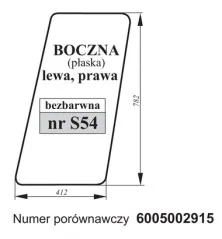 Szyba boczna RENAULT 6005002915 lewa , prawa S54