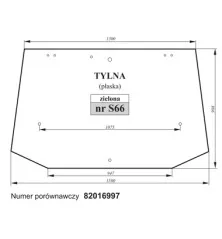 Szyba tylna zielona Case 82014988S66