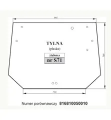 Szyba tylna zielona FendtS71