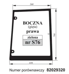 Szyba boczna prawa Case 82029320 S76