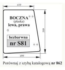 Szyba boczna ,płaska,lewa prawaFENDT 294812040010 S81