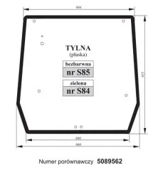 Szyba tylna zielona CaseS84