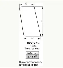 Szyba boczna Johnn Deere T6005010162S89