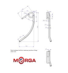 Palec kombajnu Stoll lewy malowany proszkowo Morga 0568711M