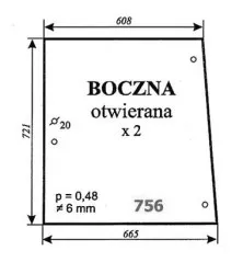 Szyba boczna otwierana LAMBORGHININR.756