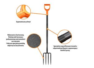 Widły ogrodowe na metalowym trzonku / TEGER