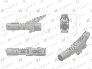 Precyzyjna czteroszczękowa końcówka węża smarownicy z dźwignią oraz blokadą M10x1 TEGER