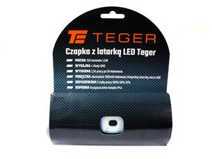 Latarka czołówka czapka LED COB ład USB Teger