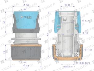 Szybkozłączka 3/4" - bez waterstop / TEGER