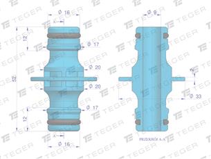 Złączka do węża - 2-drożna / TEGER