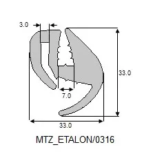 Uszczelka okienna MTZ 0316 sprzedawana na paczki (paczka 20m) MTZ-ETALON/PACZKA