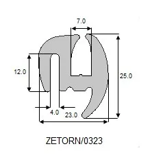 Uszczelka okienna Zetor sprzedawana na paczki (paczka 20m) N/0323/PACZKA