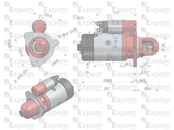 Rozrusznik R10A 300851ER. EX151000 24V 4.8 kW regenerowany Bizon Expom eu