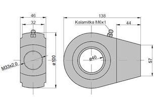 Ucho siłownika KT2.80 (UE2.80) łożysko GE40