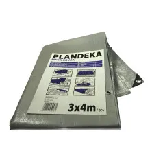 Plandeka 3x4m srebrno-zielona gramatura 130g/m2 P3X4/SZ