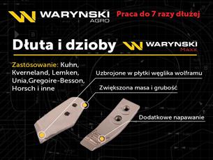 Dłuto. nakładka lemiesza lewe zastosowanie Gregoire-Besson Vogel&Noot 801102 z węglikiem wolframu WARYŃSKI MAXX