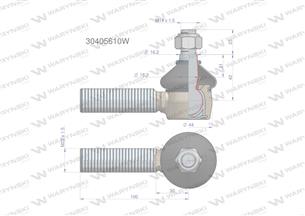 Przegub kierowniczy prawy 30405610 M22x1.5 WARYŃSKI