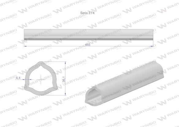 Rura wewnętrzna wał przegubowo-teleskopowy Seria 3 i 4 długość 465mm do wału 610 WARYŃSKI