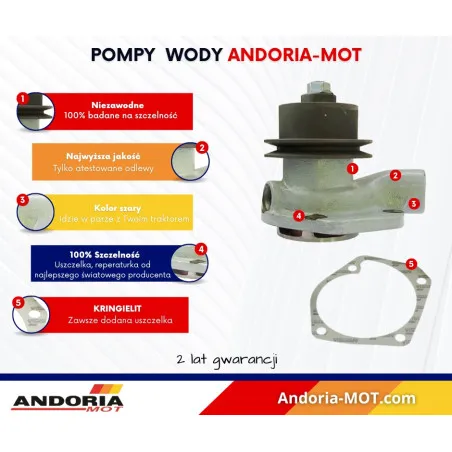 Pompa wody Wysoka II paski C-385 ANDORIA 87017529AM