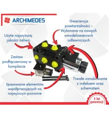 Dzielnik zawór elektrozawór kierunkowy elektromagnetyczny kontroli E38DVS6/2 (DVS6/50 L/MIN) G3/8" 50L (24V DC) ARCHIMEDES A-E38