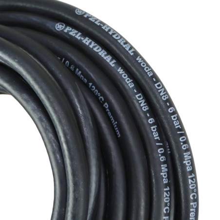 Wąż do układu chłodzenia i gorącej wody - EPDM DN08 - 6 bar / 0.6 Mpa 120°C - 20m Premium HYDRAL widoczna cena za 1 mb 08UCH20H