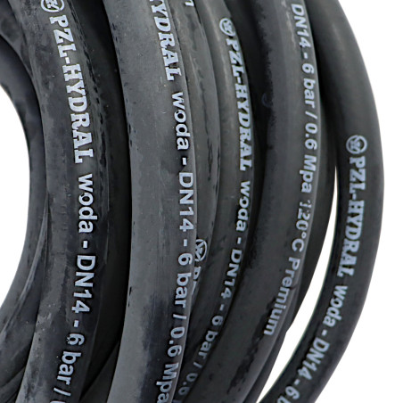 Wąż do układu chłodzenia i gorącej wody - EPDM DN14 - 6 bar / 0.6 Mpa 120°C - 20m Premium HYDRAL widoczna cena za 1 mb 14UCH20H