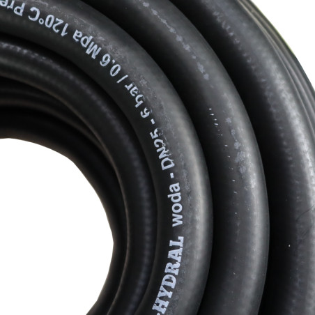 Wąż do układu chłodzenia i gorącej wody - EPDM DN25 - 6 bar / 0.6 Mpa 120°C - 20m Premium HYDRAL widoczna cena za 1 mb 25UCH20H