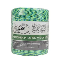 Plecionka ogrodzenia elektrycznego, pastucha 3 x 0.2 mm odporna na UV 400m Premium ZAGRODA PLE400PZA