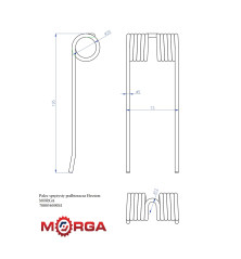 Palec sprężysty podbieracza Hesston 700054690 malowane proszkowo MORGA 700054690M