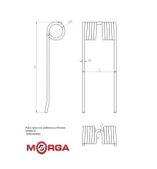 Palec sprężysty podbieracza Hesston 700054690 malowane proszkowo MORGA 700054690M