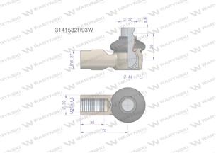 Przegub kierowniczy 70mm- M20x1,5 3141532R93 WARYŃSKI