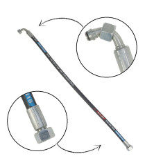 Przewód hydrauliczny 330 bar gwint wewnętrzny M22x1,5 prosta / ogwint wewnętrzny M18x1,5 90 stopni L-750mm DN10-2SN PZL-HYDRAL H