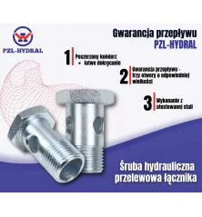 Śruba hydrauliczna oczkowa przelewowa łącznika M18x1,5x32/38 (pakowana po 2) 8091.030080 typ banjo HYDRAL widoczna cena za 1 szt