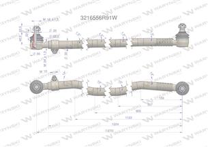 Drążek kierowniczy 1270mm 3216556R91 WARYŃSKI