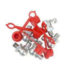 Komplet smarowniczek M6x90 5szt, osłona smarowniczki czerwonaPZL HYDRAL 714120690CH