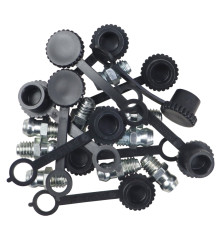 Komplet smarowniczek M6x1 10szt, osłona smarowniczki czarna PZL HYDRAL 7141206PCZH